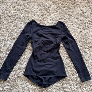 FP Movement by Free People Black Long Sleeve Bodysuit